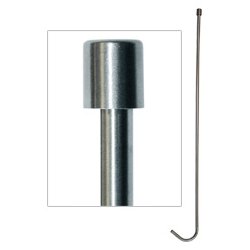 Hvert i rustfrit stl m. 1,5m. silikoneslange.